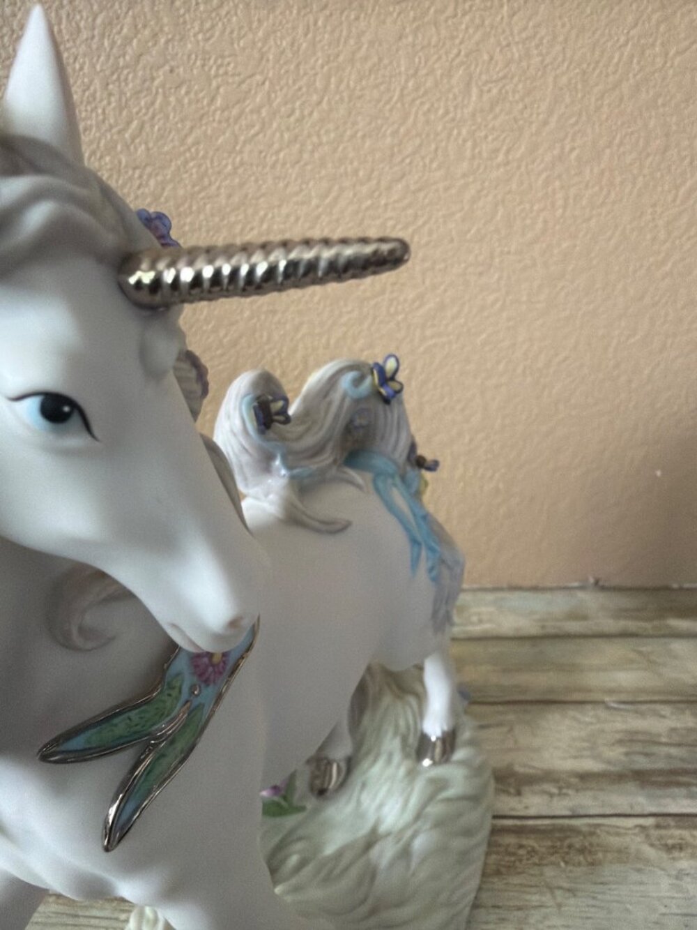 Princeton Gallery Meadow Unicorn Porcelain Figure 2001 Butterflies Flowers w/COA - Picture 12 of 16